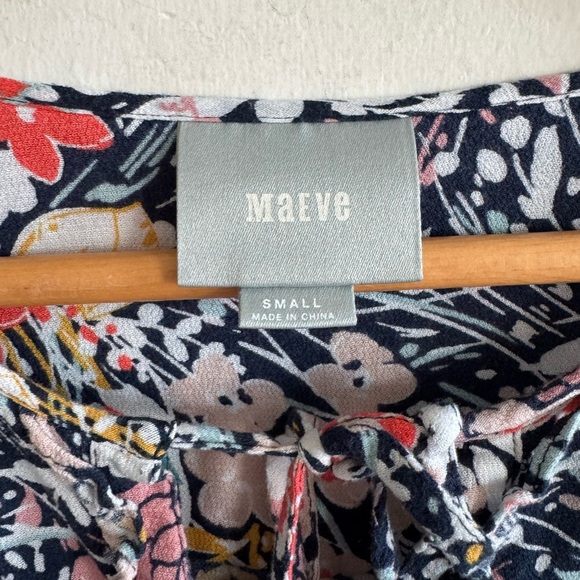 ANTHROPOLOGIE MAEVE Begonia floral peplum ruffle Peasant Top small - Picture 7 of 8